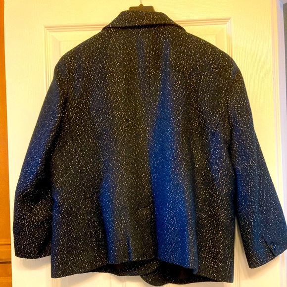 Talbots Black with Gold Metallic Thread Blazer/Jacket Size 16 - Picture 5 of 7